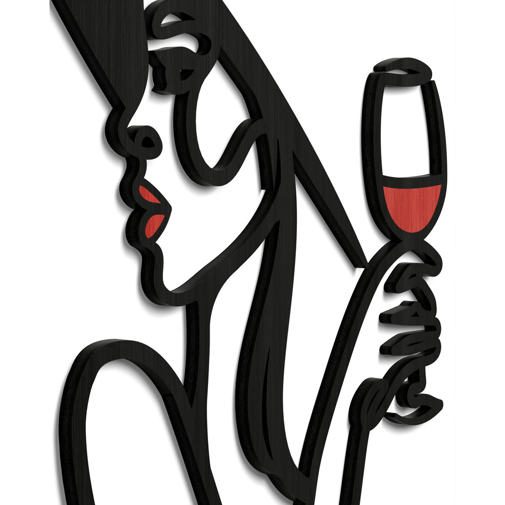 Wine girl, One line art