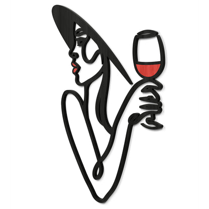 Wine girl, One line art